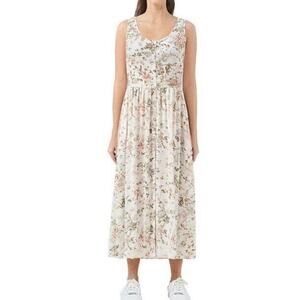 FRYE Women's Button Front Floral Sleeveless Maxi Dress Size XXL